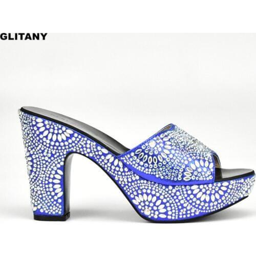 New Arrival Italian Women Sandals Shoe for Party African Wedding High Heels Slip on Women Pumps Slip on Wedding Women Shoes