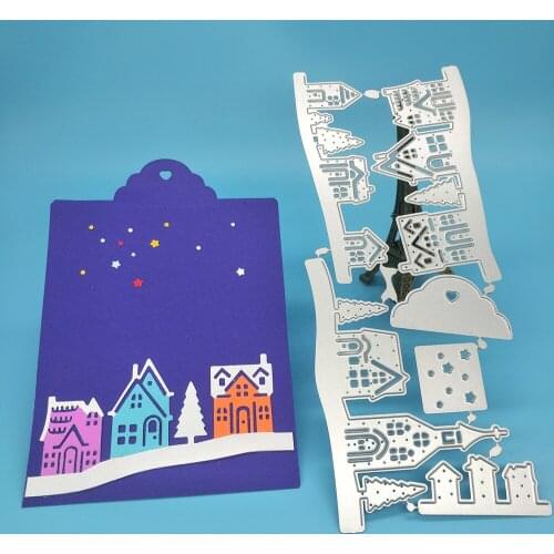 Christmas tree house star metal cutting mold scrapbook photo album decoration DIY handmade art