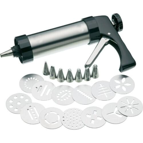 Stainless Steel Cake Decorating Gun Set Cream Decorating Mouth Cookie Squeezer Cake Tool