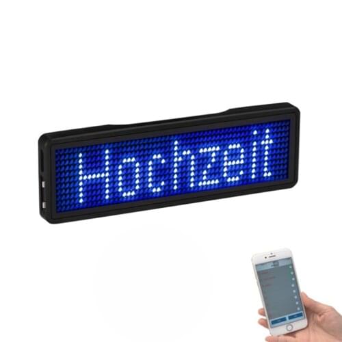 Portable Digital LED Name Tag Rechargeable Message Badge Tag bluetooth Programmable Digital LED Scrolling Name Sign