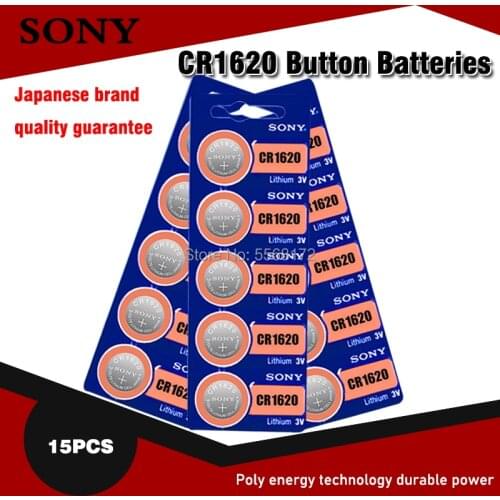 15Pcs/Lot For Sony Original cr1620 Button Cell Batteries For Watch 3V Lithium Battery CR 1620 BR1620 Remote Control Calculator