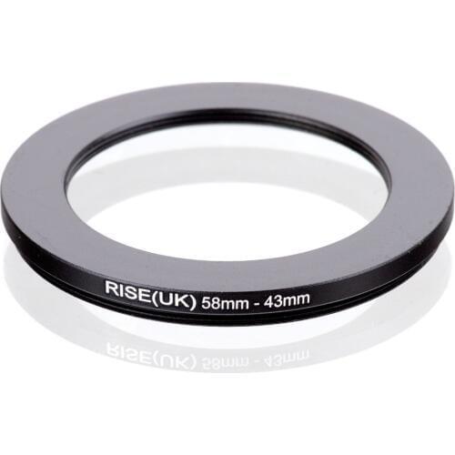 RISE(UK) 58mm-43mm 58-43mm 58 to 43 Step down Ring Filter Adapter black