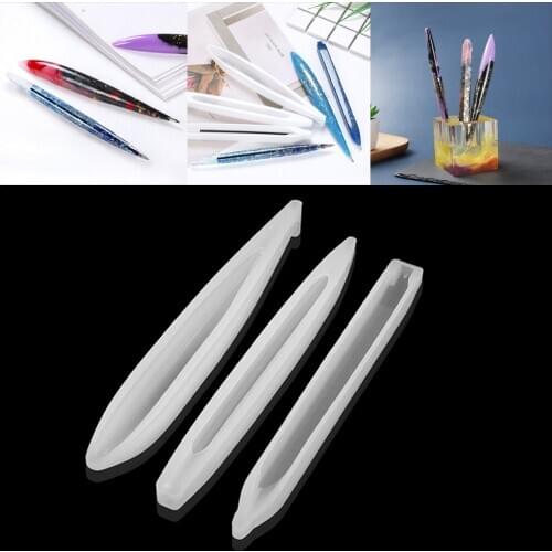 3 styles Ballpoint Pen Epoxy Resin Molds Red Blue Sketch Pen Resin Epoxy Casting Mold Silicone DIY For School Office Stationery