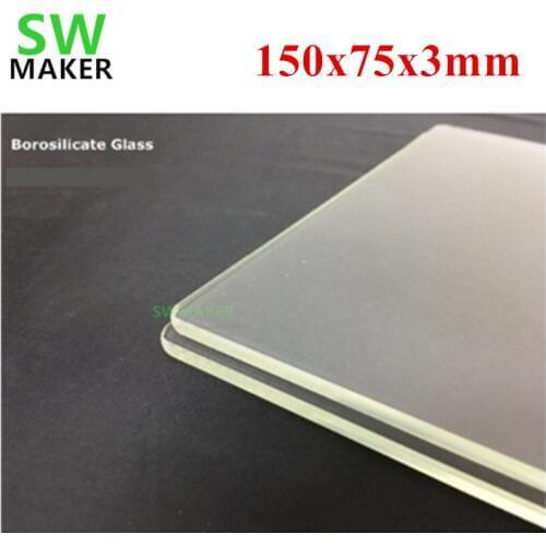 150x75x3mm 3D Printer glass plate Borosilicate glass Build Plate 3D pinter parts