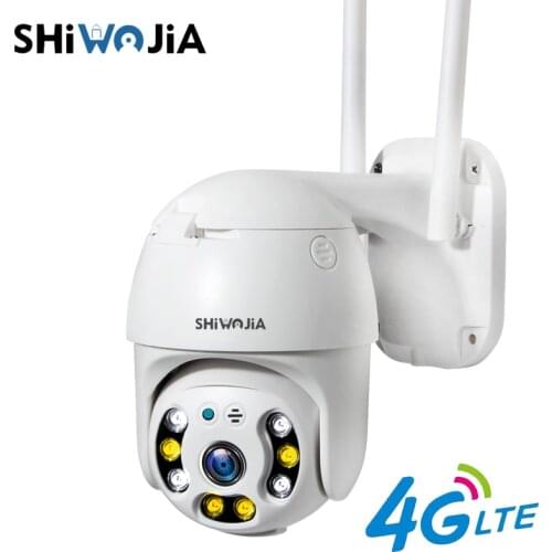 SHIWOJIA4G Smart PTZ Dome Camera LTE Video Surveillance Outdoor Security Monitor 1080P H.265X CCTV