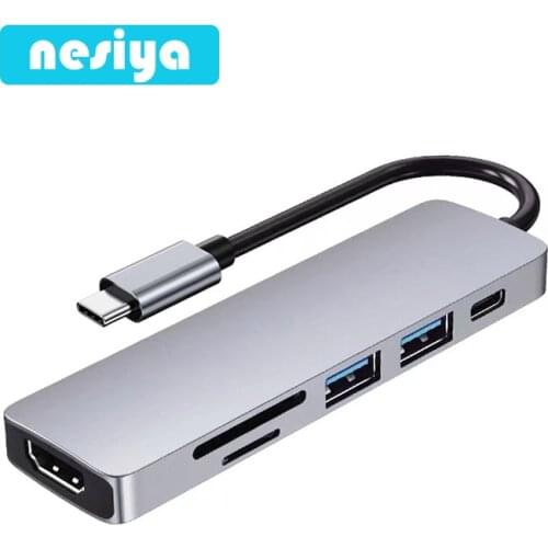 USB C Hub To HDMI Adapter 4K Thunderbolt 3 USB 3.0 Type-C Dock with TF SD Reader Slot PD Splitter for MacBook Pro/Air M1 2021