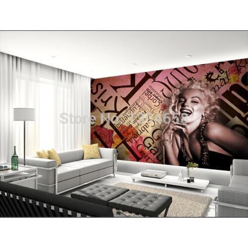 Custom european-style wallpaper Marilyn Monroe for the sitting room the bedroom TV setting wall vinyl which papel DE parede