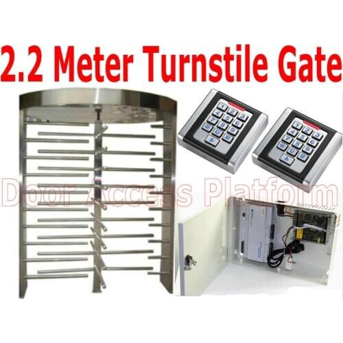 2.2 Meter Top Height Turnstile gate,Security barrier access control turnstile rotate turnstile security Entrance+Exit Turnstile