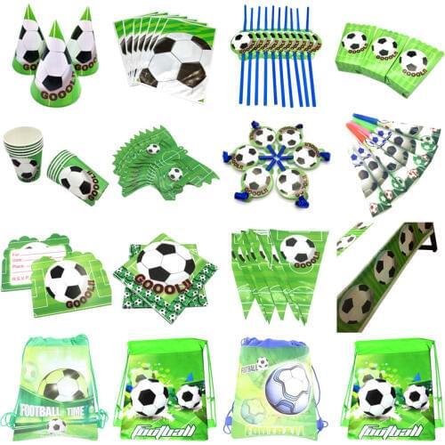 Football theme Party Tableware Plates Napkins flag Birthday Kids favors Cartoon Cups Gift bag Baby Shower Party Supplies Decor