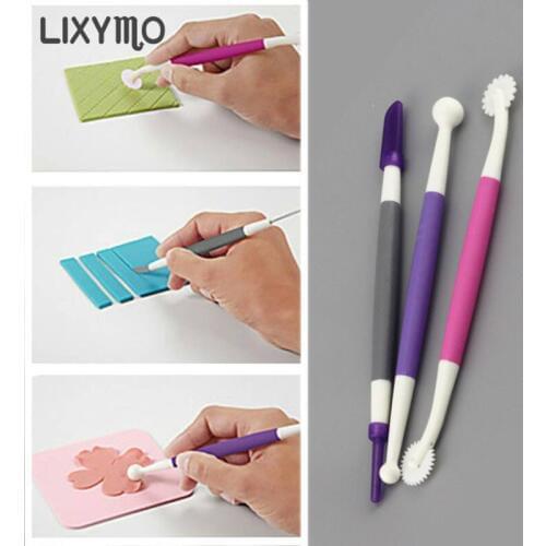 1 Set Fondant Pens Cake Decorating Flower Modelling Craft Clays Sugar Craft Tool Cutter Fondant DIY Cake Tools LIXYMO