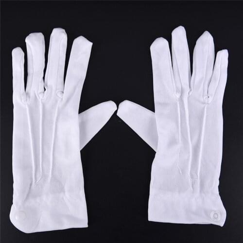 1Pair Women Men Household Gloves Coin Jewelry Lightweight Gloves Serving/Waiters/drivers White Cotton Inspection Work Gloves