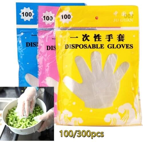 100 Pcs Eco-friendly Disposable Gloves Garden Household Restaurant BBQ Clear Multi-functional Gloves Food Grade Accessories