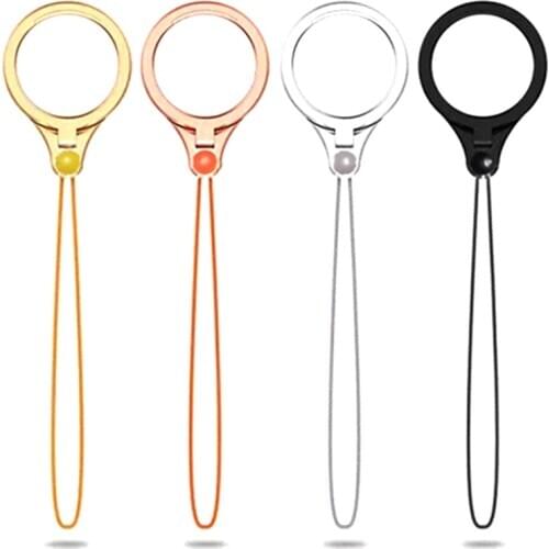 2 In 1 Mobile Phone Lanyard Strap Phone Ring Holder Metal Water Ring Desk Phone Stand Desktop Phone Support Grip Holder