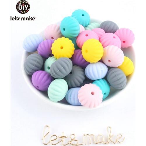 Lets Make 20pc Silicone Scallop Beads Sensory Chewing Toy High Quality Baby Bit Toy BPA FREE Non-Toxic DIY Crafts Accessories
