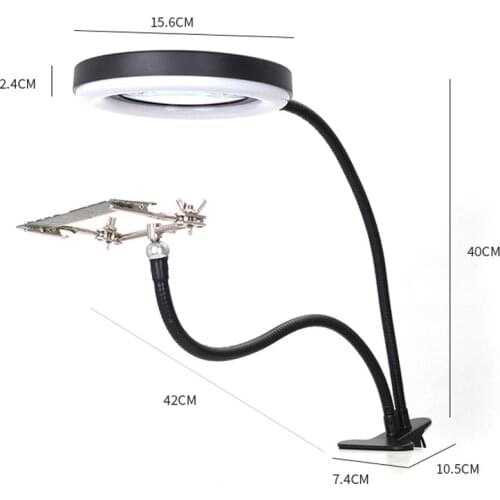 3 Hand Soldering Iron Stand Welding Tool With Magnifier Illuminated Glasses LED Alligator Clip Holder Clamp Helping Repair