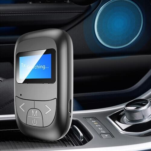 Bluetooth 5.0 Adapter LED Screen Wireless Audio Blue Tooth Transmitter Receiver for PC TV Car 3.5mm AUX Music Sender Adapter