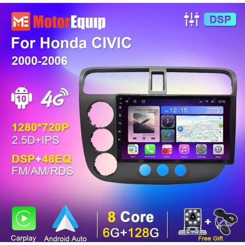 Autoradio Stereo Video Navigation For Honda CIVIC 2000-2006 Car Radio 128G 6G IPS Screen Multimedia DVD Player Android 10 Auto