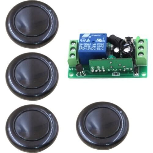 Free Shipping Black 1CH Wireless Remote Control Switch Remots Control & Receivers for Auto Door Windows any Appliances Security