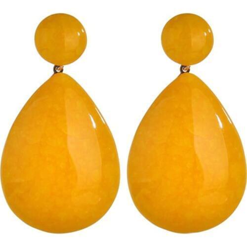 2018 Bohemian Water Drop Earring Large Faux Stone Resin Earring Dangle For Women Statement Pendant Wedding Banquet Jewelry