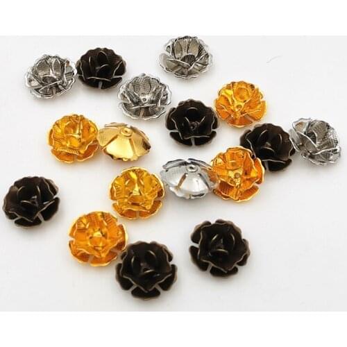 SIXTY TOWFISH 20 Pieces DIY Jewelry Accessories 14mm Copper Filigree Flower Slice Charms Beads Jewelry Spacers Settings