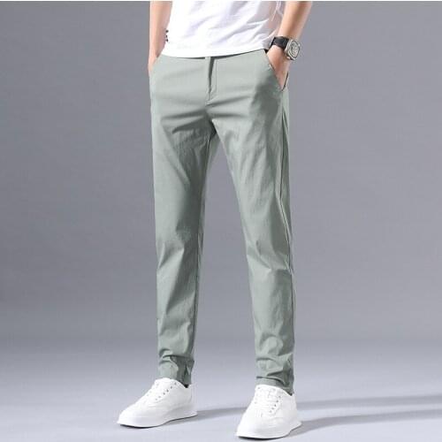2021 Brand Length Pants Men High Quality Straight Fit Mens Business Joggers Suits Pant Khaki Stretch Casual Trousers Male