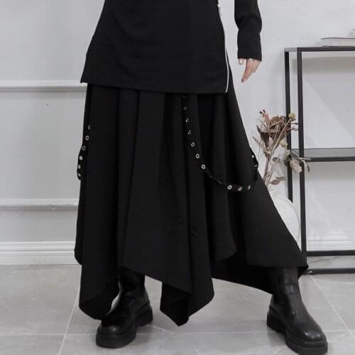 Womens new dark Yamamoto wind dance typhoon singer irregular loose casual large skirt dress