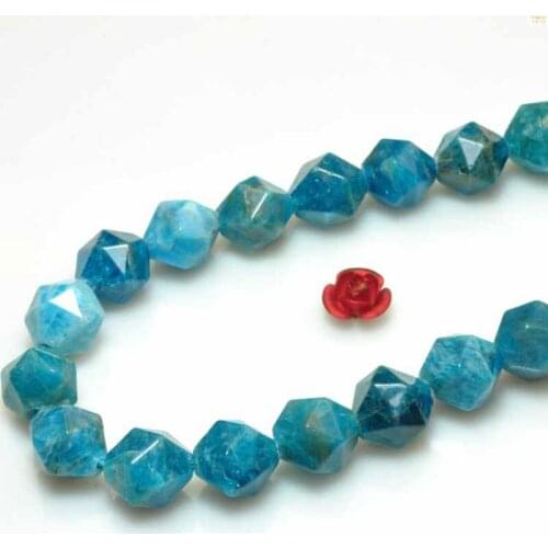 6-12mm Natural Blue Apatite Stone Beads Faceted Spacer Loose DIY Beads For Jewelry Making Beads Accessories 15'' Women Men Gift