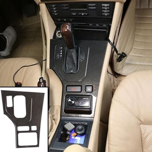 For BMW 5 Series E39 1998-2001 Car Accessories ABS Central Control Gear Panel Frame Black/Sliver Central control gear panel