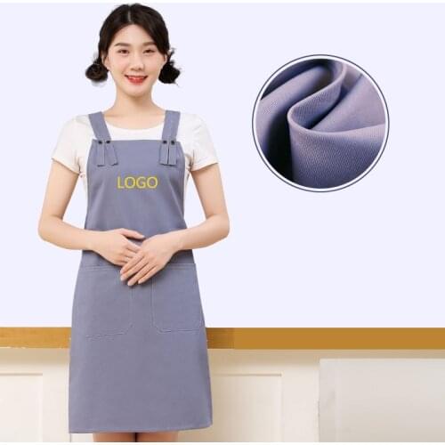Pure Cotton Apron, milk tea shop, gardener, manicure, beauty, mother and baby work clothes, custom logo