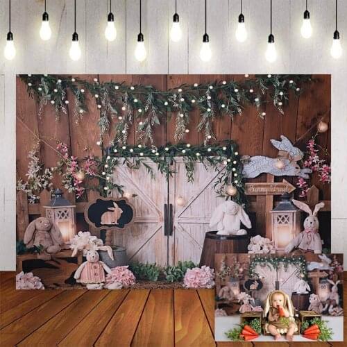 Mehofond Photography Background Vintage Wood Spring Happy Easter Rabbit Baby Shower Birthday Party Portrait Photo Backdrop Props