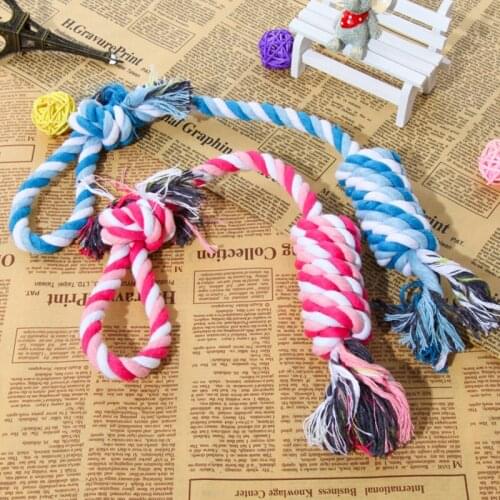 Dog Pet Puppy Chew Cotton Rope Ball Braided Knot Toy Durable Braided Bone Rope Toys Chew Teething Cleaning Palying Ball 45*4cm