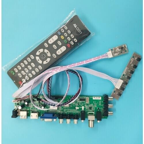 Kit For HSD160PHW1-B00 40pin 1366X768 TV LVDS USB HDMI Signal remote DVB-T DVB-T2 VGA AV LED controller board digital WLED 16"