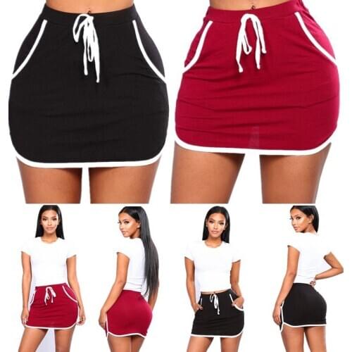 Summer Women Joggers Fitness Skirt Pockets Sexy Skirt Beach White Sides Sweatpants High Waist Short Skirts WomenS Clothing