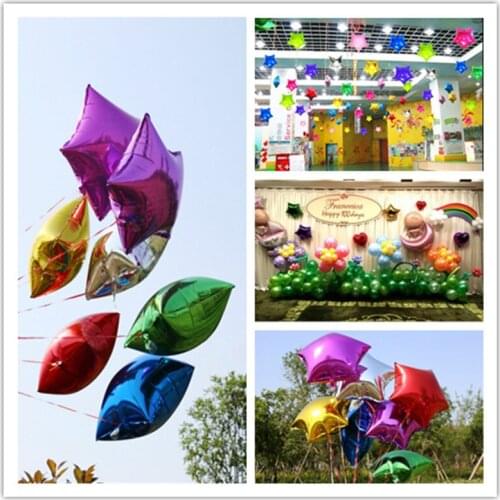 2017 Hot 10inch Wedding Party Decoration Helium Inflable Star balloon Wedding Aluminum Foil Balloon 50Pcs 7ZSH809