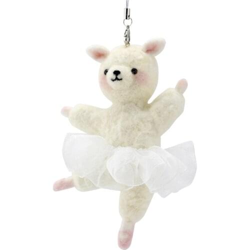 Mini Dancing Sheep Needle Felting Kits 5"x3"(12.5x7.5cm), DIY Wool Craft Gift, Animal Felting Kits for Beginners