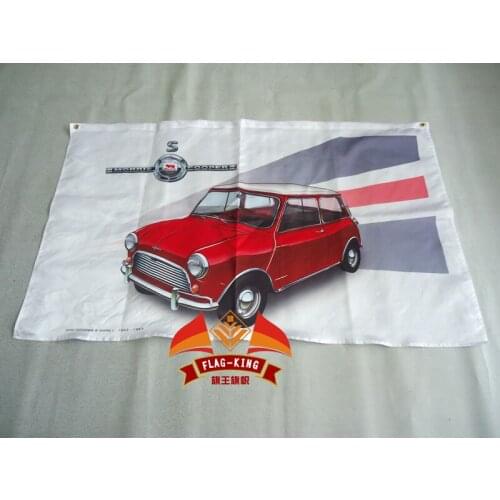 Morris cooper red car racing flag,90*150CM polyester morris cooper red car