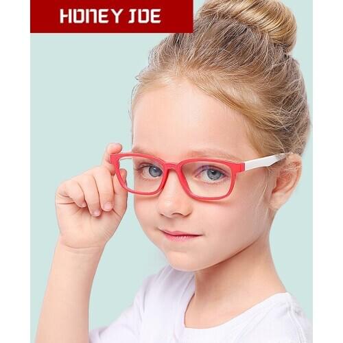Vintage Kids Blue Light Blocking Eyeglasses Boys Girls Eyewear Soft silicone Frame Safe Reading glasses for computer phone UV400