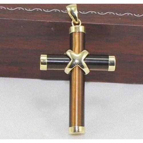 Free Shipping Hot sale new Style >>>>>African Tigers Eye/Tiger eye Cross pendant necklace