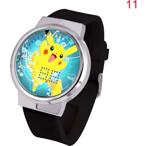 Pokemon Cartoons Pikachu waterproof child Silicone belt watch Touch screen LED watch boy Touch screen electronic watch