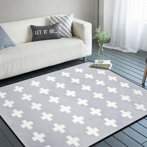 Simple grey and black cross carpets living room coffee table large area carpet Full shop Bedside Rug bedroom Big size floor mat