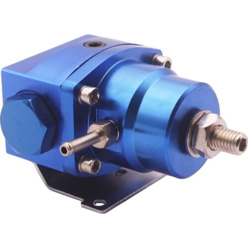 Adjustable 1-160 Psi Fuel Pressure Regulator Kit With Liquid Gauge - Blue