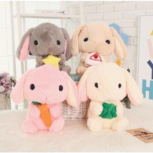 Cute Lop Ear Rabbit Plush Toy Doll Bunny Fluffy Rabbit Child Comfort Sleeping Pillow Sofa Decoration Big Ears Girl Holiday Gift