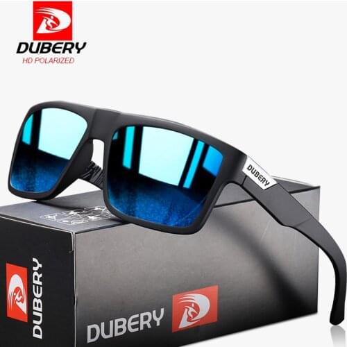 DUBERY Ultralight Frame Polarized Sunglasses Men Fashion New Sports Style Square Sun Glasses Male Outdoor Travel UV Goggles 9XH