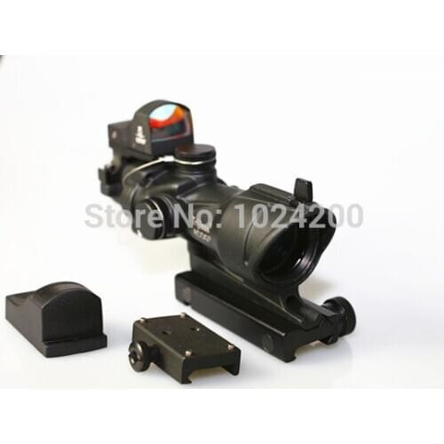 Freeshipping Lens Tactical Airsoft Acog Style Nsn-doc 4x32 Rifle Scope W/ Reflex Dot Sight