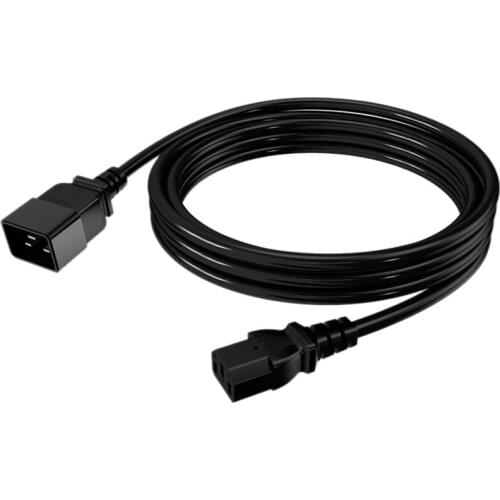 PC Power Extension Cable C13 to C14 Cable Length 2M IEC UPS 3X1.5 Square Power Extension Cable for Servers/Computers