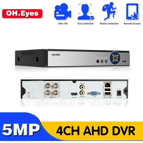 OH.EYES 4CH AHD DVR Recorder Full 5MP Surveillance Video Recorder H.265 4 Channel Digital Video Recorder For AHD IP Camera