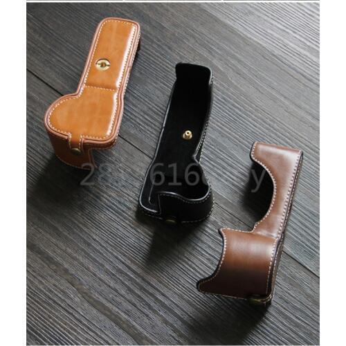 Pu Leather Case Bottom Opening Version Protective Half Body Cover Base For Sony Alpha A7 III 3 / A7R III 3 Digital Camera