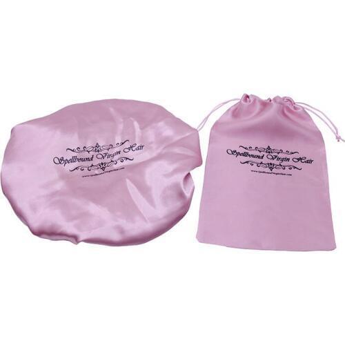 10pcs OEM Packing Drawstring Pocket Gift Satin Bags Pink Hair Bonnet Wig Storage Bag Customized Logo Wholesale