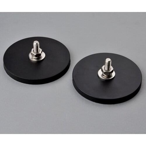 2Pcs Car Mount led light Magnet Powerful Neodymium Magnet Disc Rubber Costed Led lamp Holder base Magnetic for LED light bar