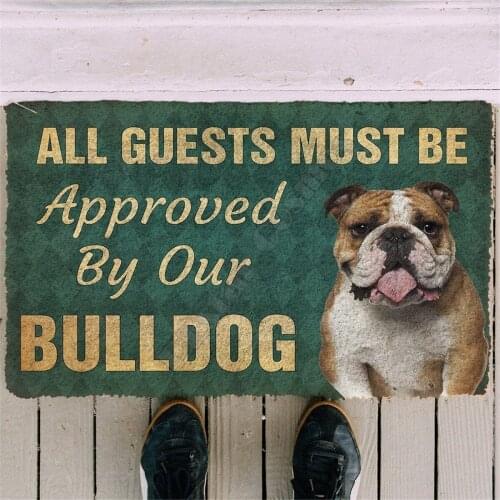3D Printed Must Be Approved By Our Bulldog Doormat Non Slip Door Floor Mats Decor Porch Doormat 02